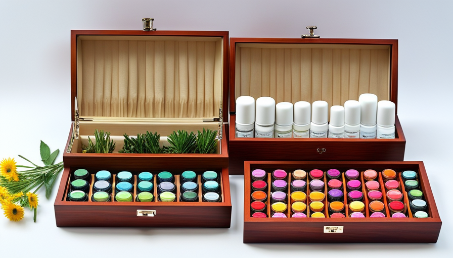 An image showcasing a handmade, compact, and stylish DIY essential oil carrying case