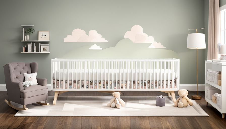 An image showcasing a serene nursery scene, with a soft pastel color palette